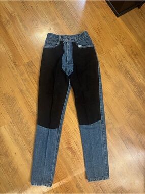 Cap Ferrat Jeans Hight Rise Faux Chaps Sz 7